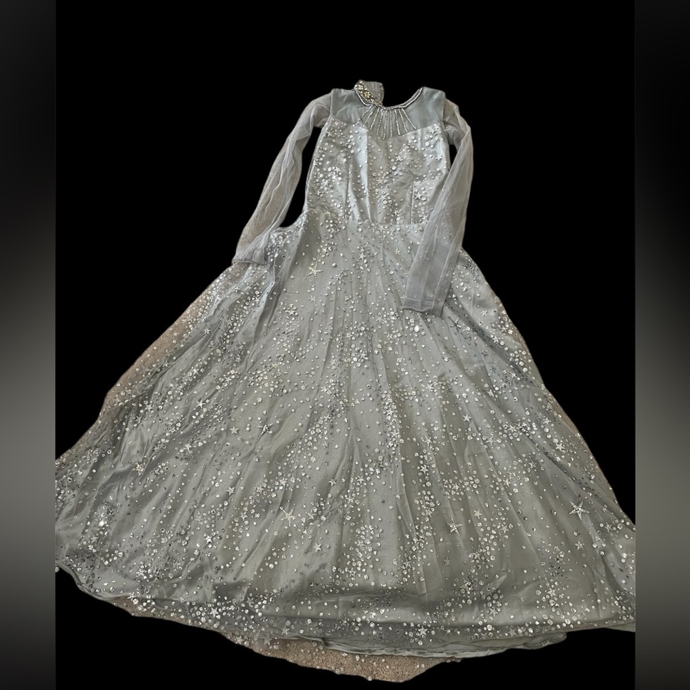 Silver Embellished Maxi Gown